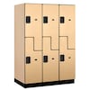 Salsbury Industries 2 Tier 'S' Designer Locker, 54"Wx76"Hx24"D, 6 Door, Maple 18-27364MAP